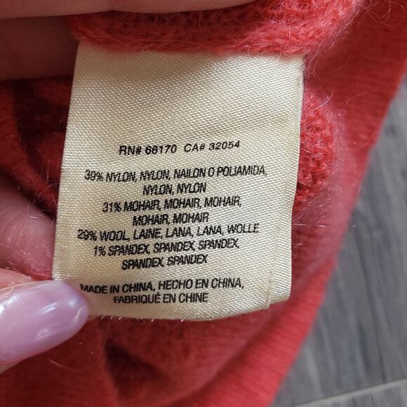 Anthropologie Knitted Knotted Sweater Small Delicate Pointelle Mohair Whimsy - Picture 7 of 9